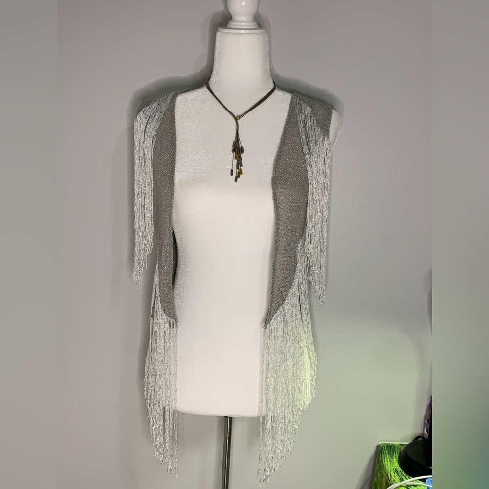 Stunning Fringe Metallic Vest